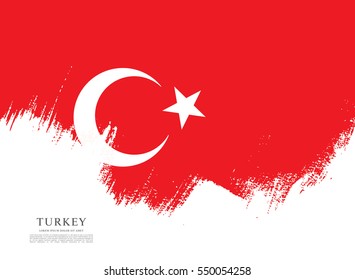 Flag of Turkey, brush stroke background