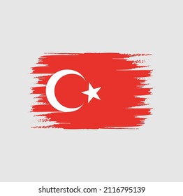 Flagge der Türkei mit Pinselstil