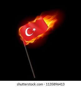 Flag of Turkey. Concept Illustration of Crisis or War Conflict with Turkish flag
