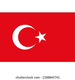 The flag of Turkey consists of a white crescent moon and white stars on a red background. This flag is called Ay Yıldız in Turkish which means "star moon".