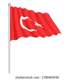 Flag of Turkey country isolated on white background. EPS.file.