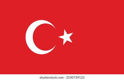 Bandeira da Turquia, desenho vetorial e ilustração