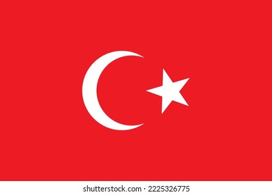 Die Flagge der Türkei ist die Flagge des Halbmondes und der Stern ist ganz weiß auf rotem Hintergrund.
