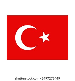 Flag of Turkey. Turkey flag design isolated on white background. Turkey flag icon