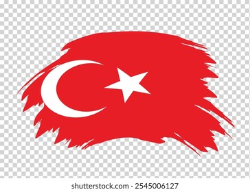 Flagge der Türkei mit Not leidendem Pinseleffekt auf isoliertem Hintergrund