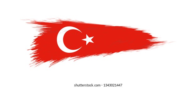 Flag of Turkey in grunge brush stroke, vector grunge illustration.