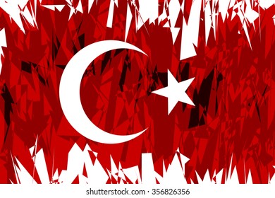 Flag of Turkey in grunge style. Vector illustration.