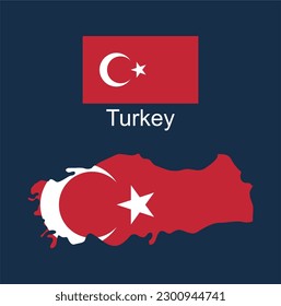 Vector de bandera de Turquía con bandera