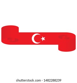 Flag of Turkey   . National curl Turkish flag. Vector