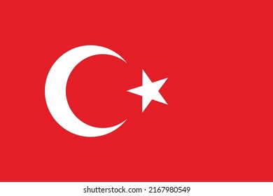 Flagge der Türkei. Nationalflagge der Türkei. Flachstil.