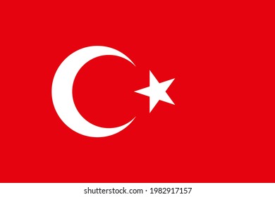 Flagge der Türkei. Nationales Symbol in Vektorgrafik.