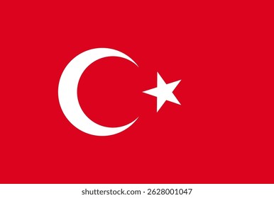 Flag of Turkey. Turkey National Flag. Vector Illustration.