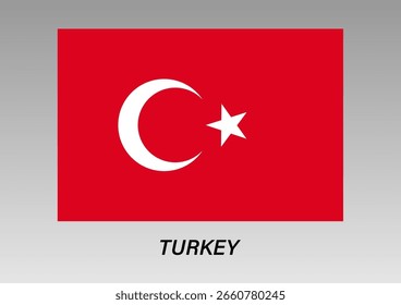 Bandeira da Turquia. Bandeira Nacional da Turquia. Ilustração de vetor.