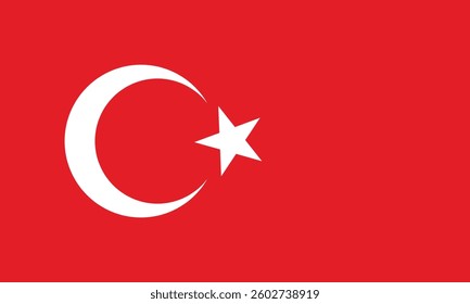 Flag of Turkey. The official National Flag of Turkey. vector background of turkey flag.