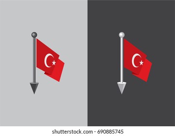 Flag of Turkey. Flag on the flagstaff