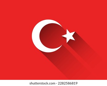 Flag of Turkey. Paper cut vector background. Best for mobile apps, UI and web design. Editable vector illustration EPS 10.