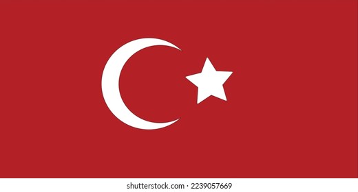 Die Flagge der Türkei ist eine rote Flagge mit einem weißen Stern und Halbmond.