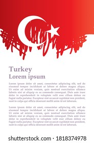 Flag of Turkey, Republic of Turkey. Template for award design, an official document with the flag of Turkey. Bright, colorful vector illustration.