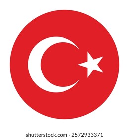 Flag of Turkey round shape, national symbol