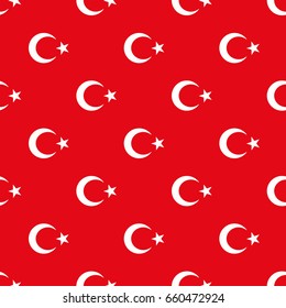 Flag of Turkey seamless pattern vector background 