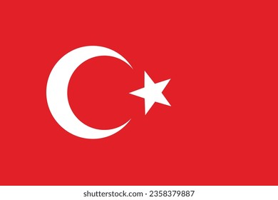 Flag of the Turkey symbol, banner vector illustration. 