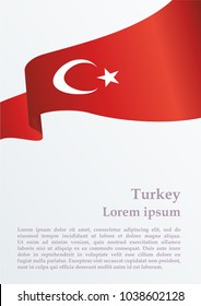 Flag of Turkey, Turkish flag, 29 October Day of Turkey, August 30 Victory Day. Bright, colorful vector illustration