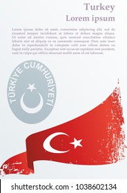 Flag of Turkey, Turkish flag, 29 October Day of Turkey, August 30 Victory Day. Bright, colorful vector illustration