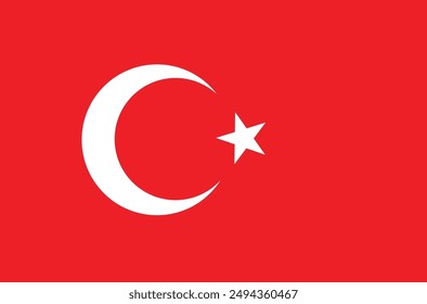 Bandera Türkiye. Bandera de Turquía. Símbolo del orgullo nacional turco. Ilustración vectorial. 