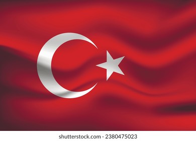 Flag of Turkey. Turkish national symbol in official colors. Template icon. Abstract vector background.