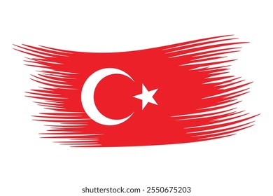 Flag of Turkey. Turkish national symbol in official colors. Template icon. Abstract vector background.