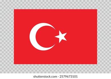 Flag of Turkey. Turkish national symbol in official colors. Template icon. Abstract vector background.