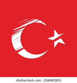 Türkiye Flag Turkey Flag vector brush stroke