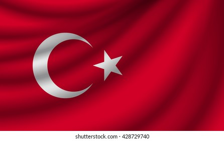 Flag of Turkey, vector illustration