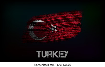  Bandera de Turquía. Ilustración vectorial en estilo grunge con grietas y abrasiones. Buena imagen para imprimir
