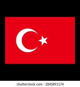 Bandera de la ilustración vectorial de Turquía sobre fondo negro