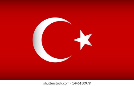Flag of Turkey. Vector illustration. Patriotic background.