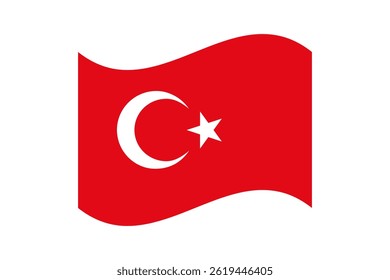Flag of Turkey. Turkey wavy flag digital vector illustration. Fluttering flag.