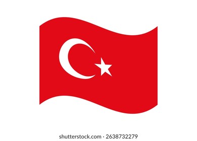 Flag of Turkey. Turkey wavy flag digital vector illustration. Fluttering flag.