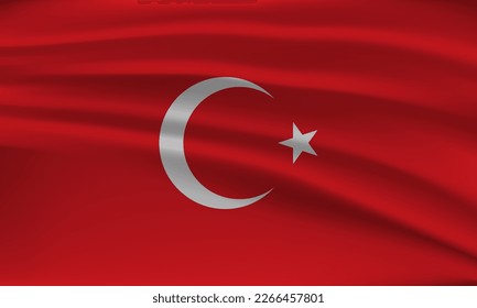 Bandera de Turquía, con un efecto ondulado debido al viento.