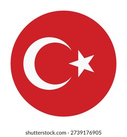 The flag of turkey with a white star and crescent on a red background.