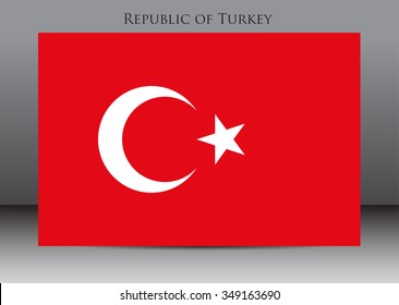 Flag of Turkey.Turkey flag vector illustration.