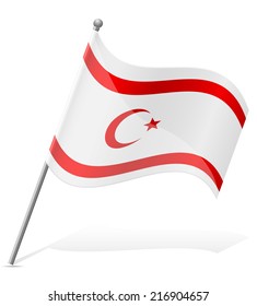 flag Turkish Republic of Northern Cyprus vector illustration isolated on white background