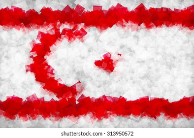 The flag of the Turkish Republic of Northern Cyprus in Vector Square Design