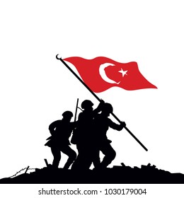 The Flag Is Turkish Soldiers