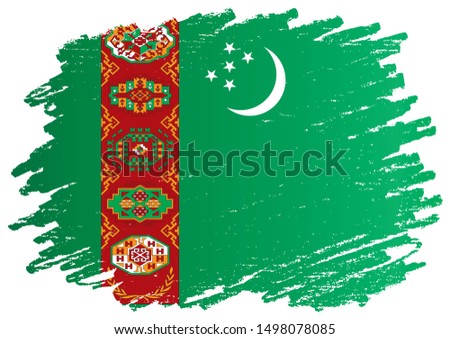 Flag of Turkmenistan, Republic of Turkmenistan. Template for award design, an official document with the flag of Turkmenistan. Bright, colorful vector illustration.