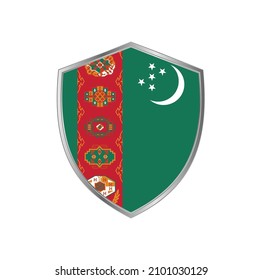 Bandera de Turkmenistán con marco plateado