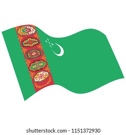 Flag of Turkmenistan. Turkenia flag