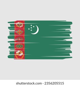 Ilustración vectorial de la bandera de Turkmenistán