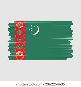 Flag of Turkmenistan Vector Illustration