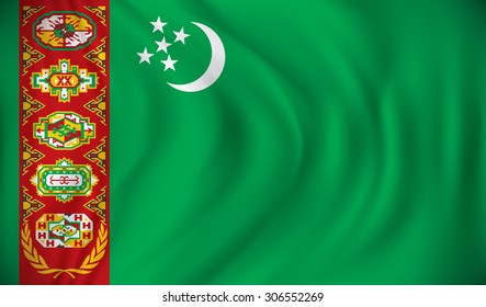 Flag of Turkmenistan - vector illustration